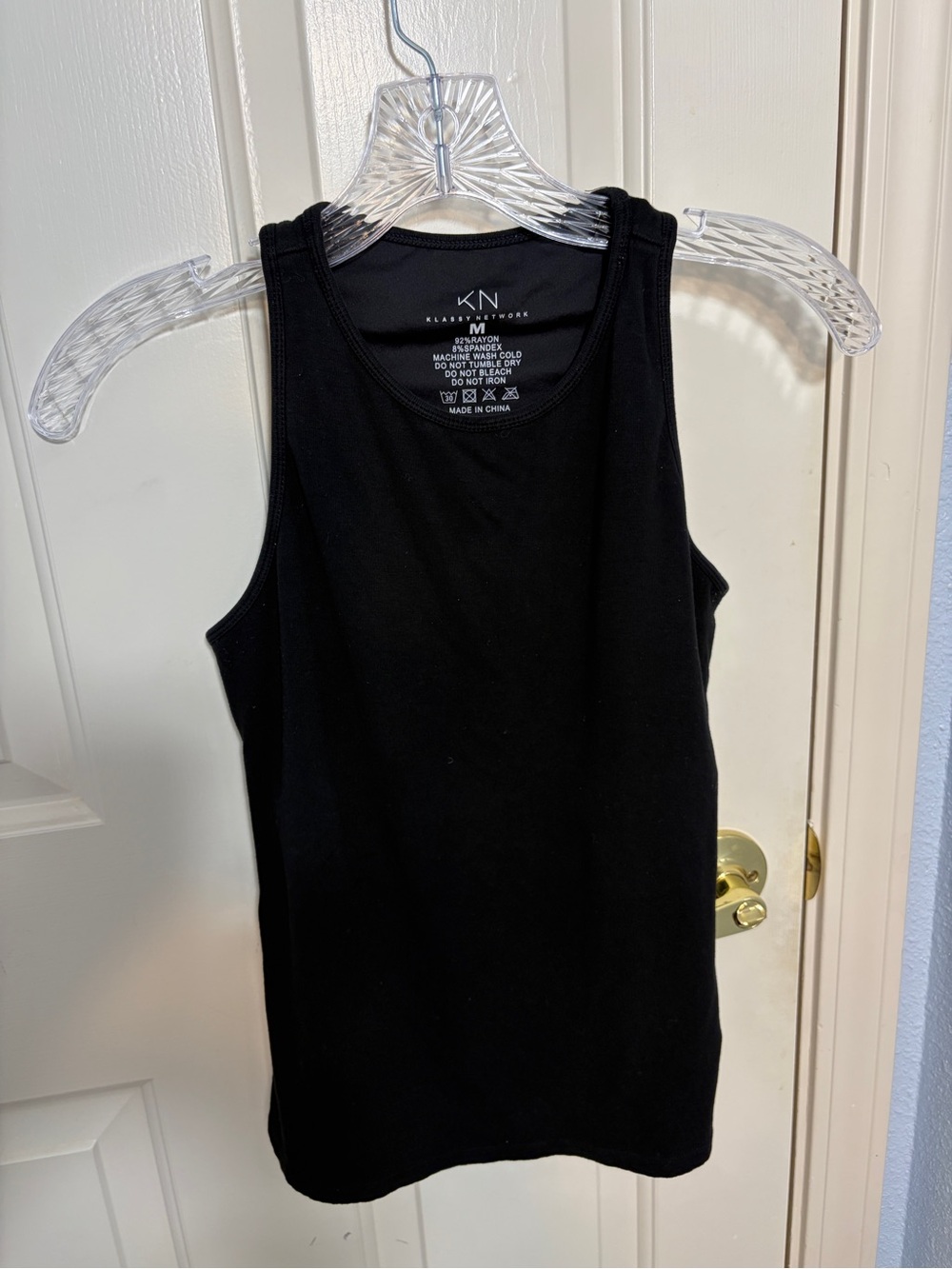 Klassy Network Loose High Neck Brami Black Tank Top